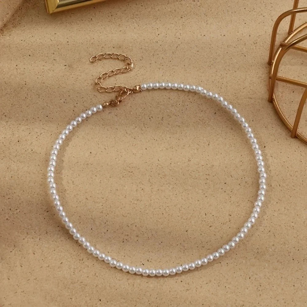 New Simple Imitation Freshwater Pearl Chain Necklace